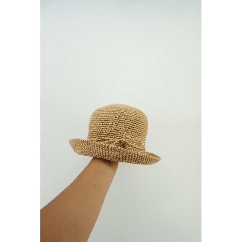 Cottons Raffia Straw Bucket Hat Woven Bow Detail Boho Praire Cottagecore